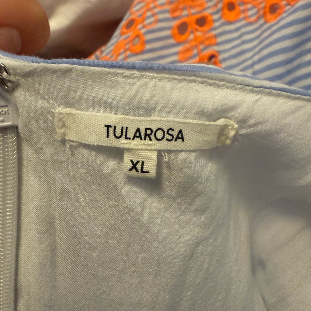 Tularosa Blue and Orange Embroidered Mini Dress - Picture 6 of 7